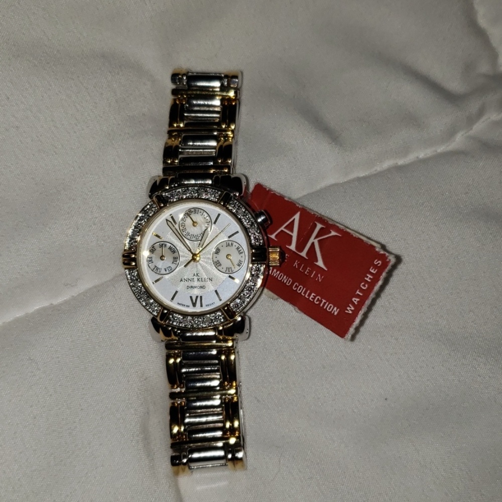 NWT Anne Klein lux diamond collection watch